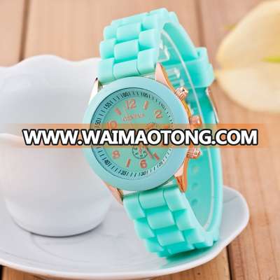 OEM silicone geneva watch japan movt water resistant